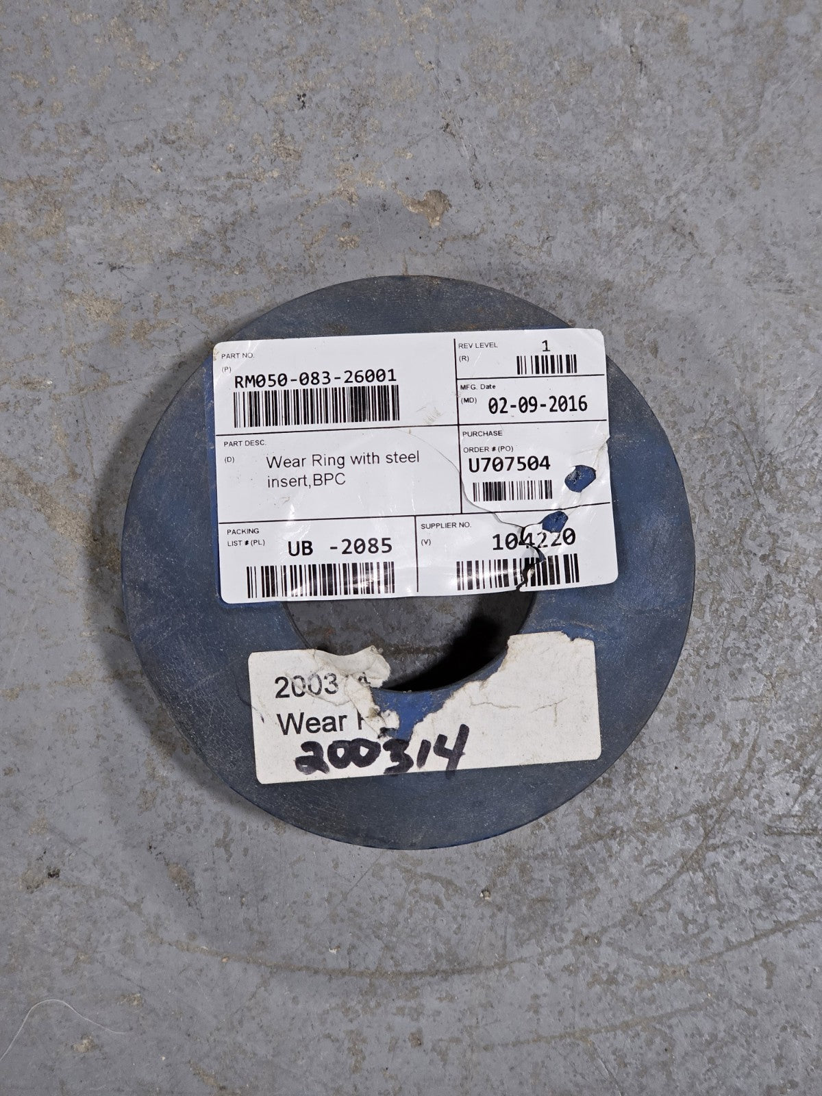 Mining Element RM050-083-26001 Wear Ring Krebs Slurry 