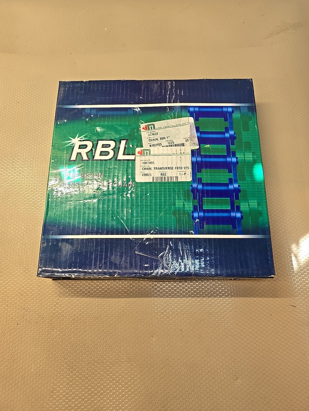 Rbl 80H-RIV Single Roller Chain 10ft 1in NEW Transverse Feed 975 80H