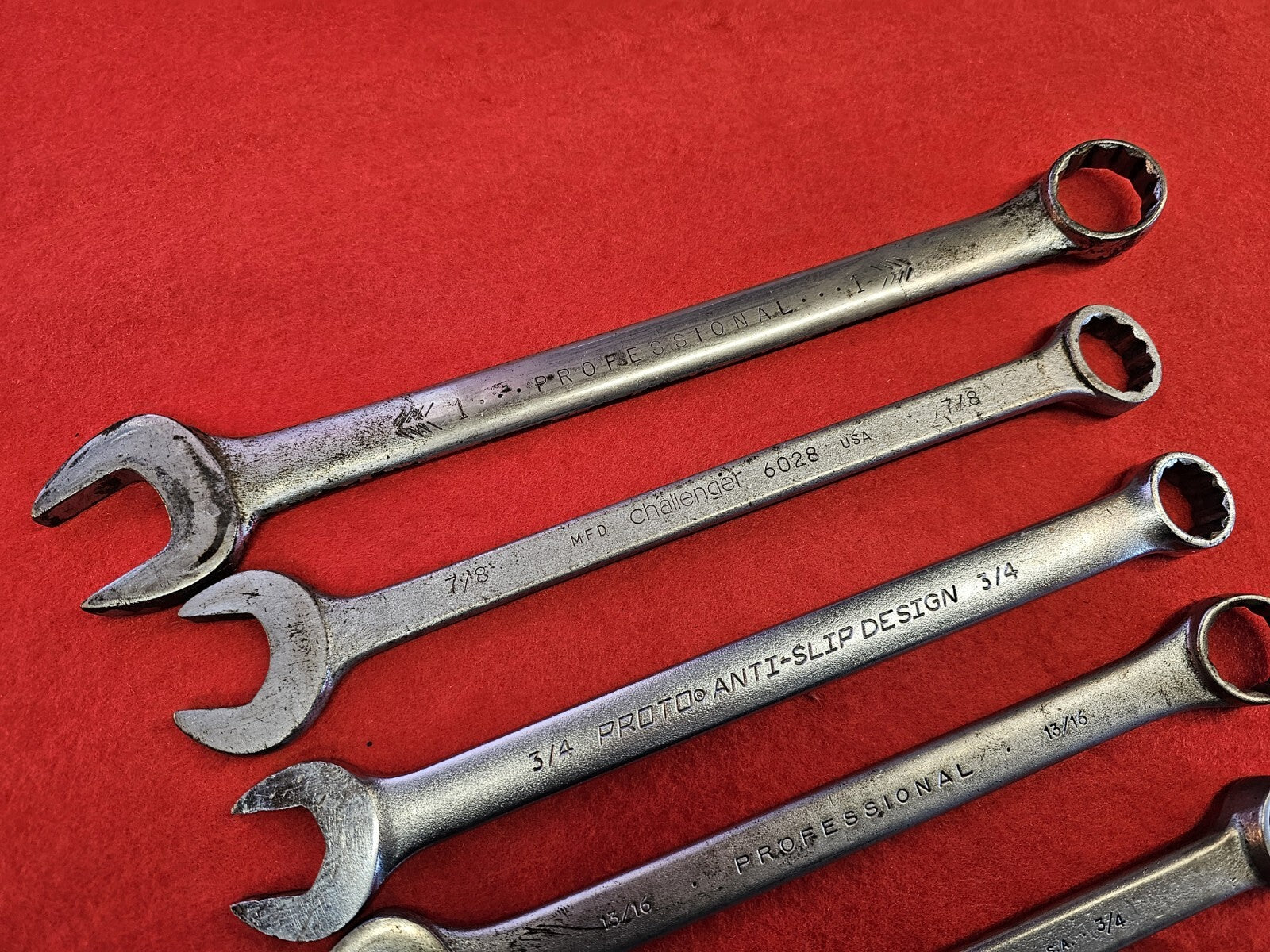 PROTO PROFESSIONAL S 9 PIECE SAE COMBINATION WRENCH SET USA 3/8" to 1"