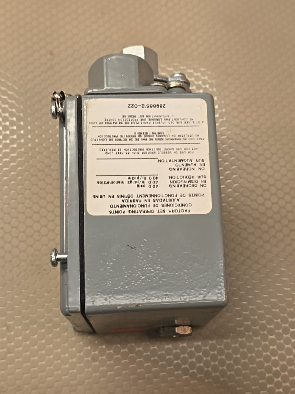 Square D 9012GAW-4 9012 GAW-4 Pressure Switch