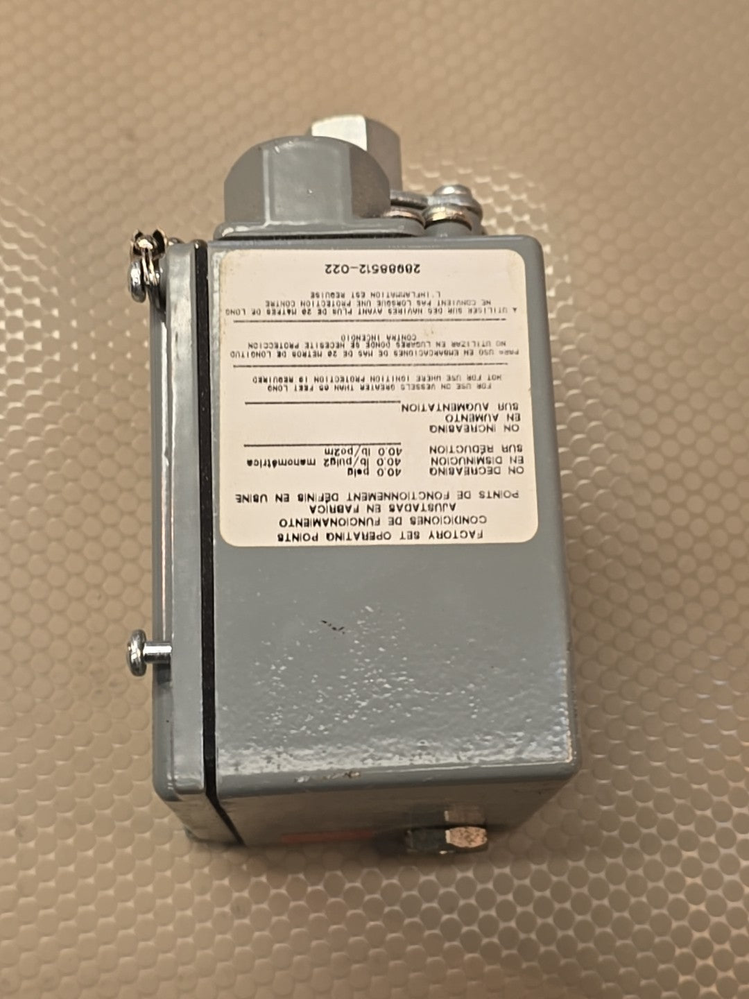 Square D 9012GAW-4 9012 GAW-4 Pressure Switch