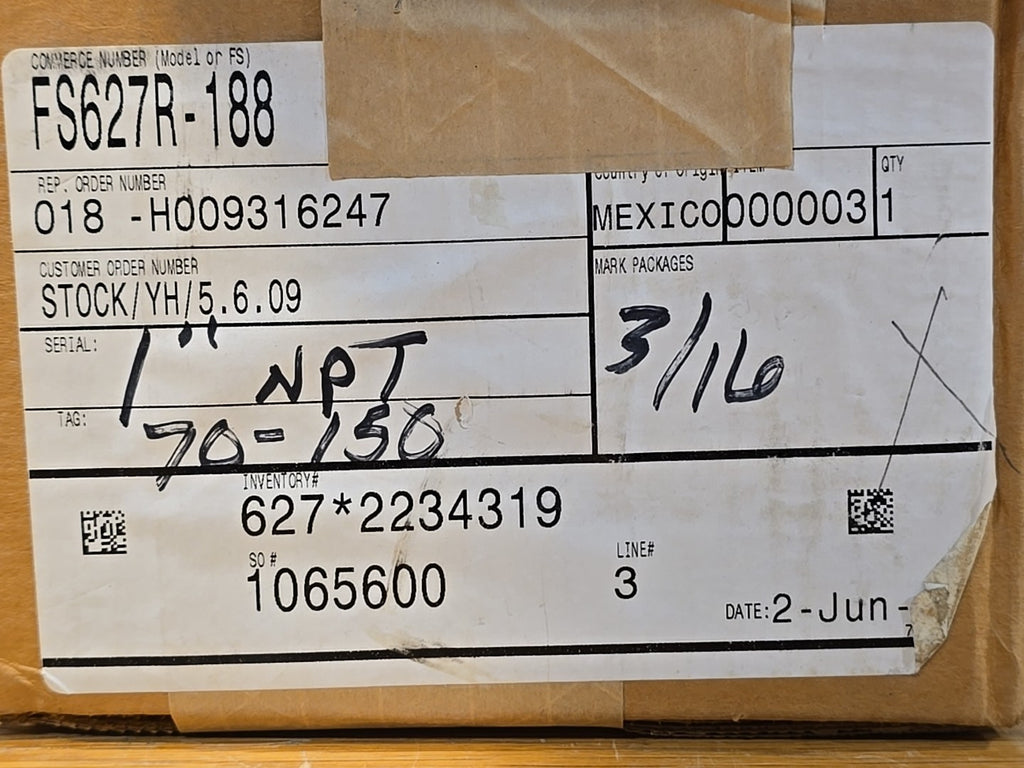 EMERSON Fisher 627R - 188 Regulator 3/16 NEW In Box