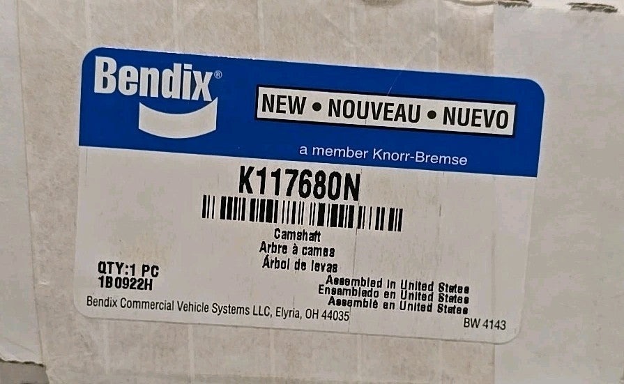 BENDIX K117680N Air Brake Camshaft - Left Hand, Clockwise Rotation *NEW*