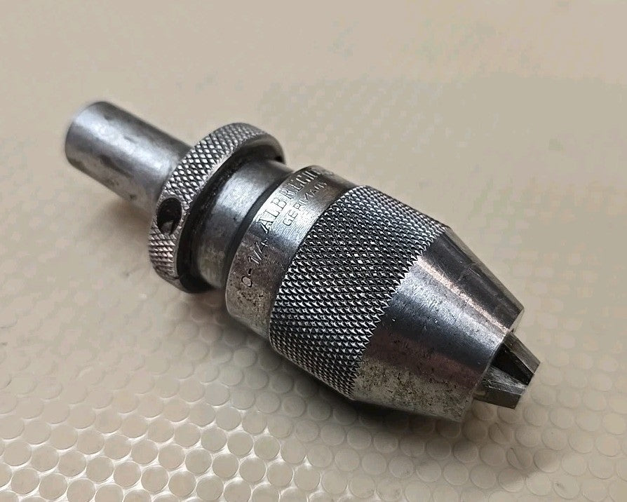ALBRECHT KEYLESS DRILL CHUCK 0 -1/4" CAP W/ 1/2 SHANK &J1 MOUNT