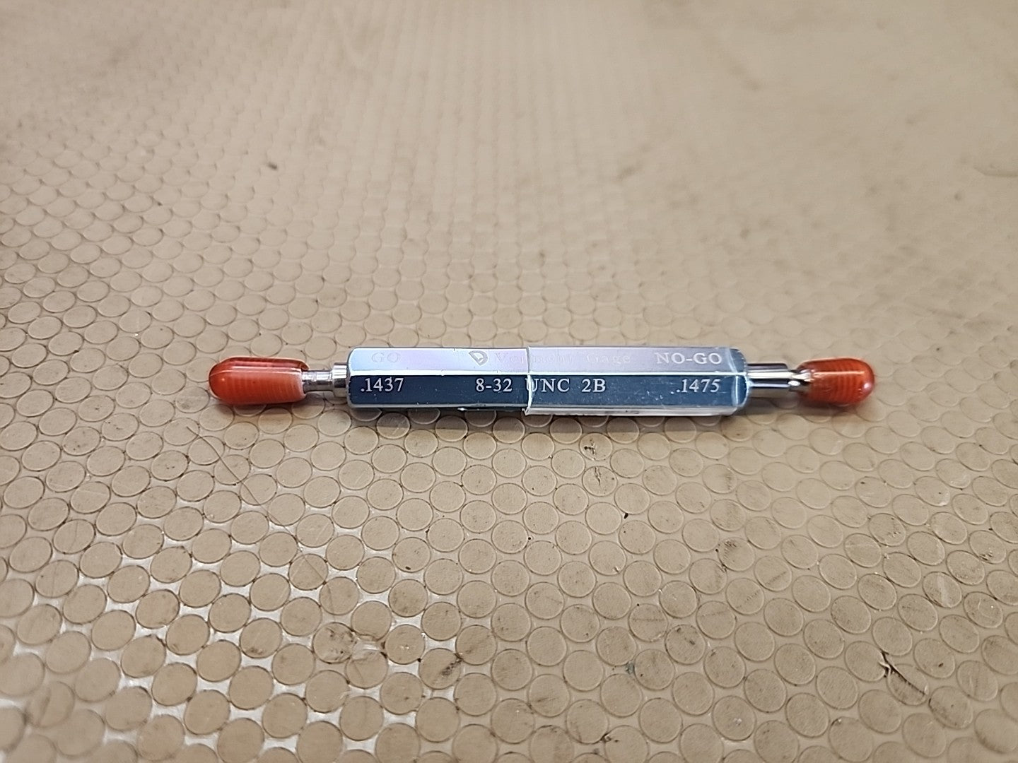 Vermont 8-32UNC 2B Go .1437/No Go .1475 Double End Thread Plug Gage 