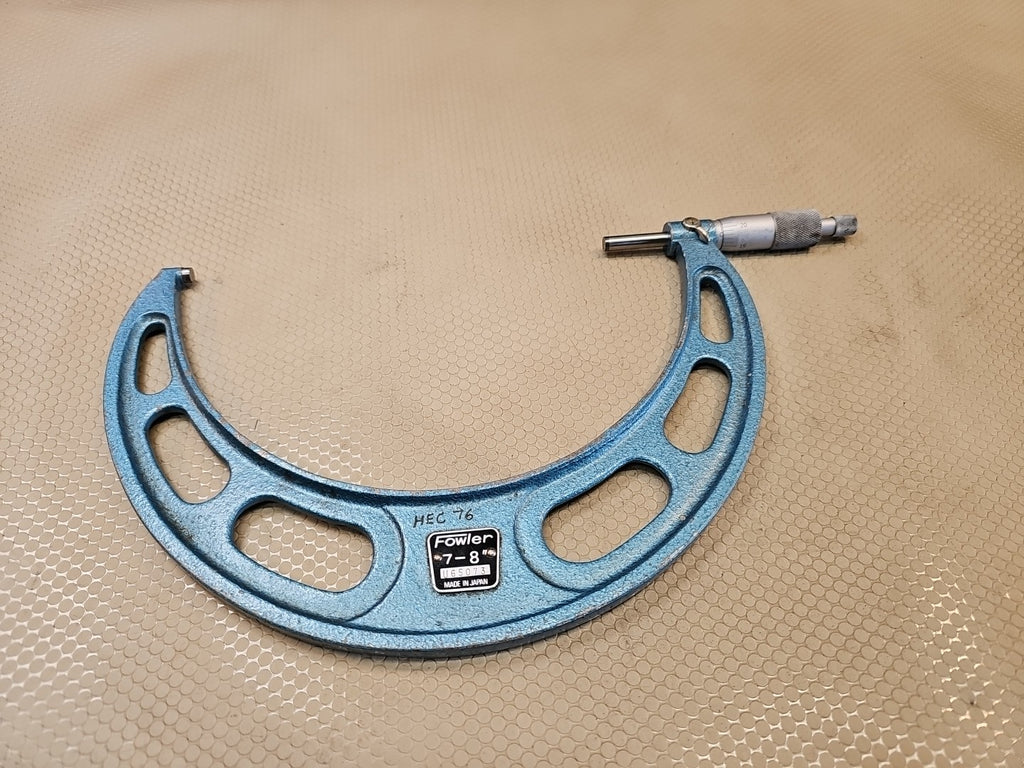 Fowler tool company 7" to 8" micrometer-V43150 Made in Japan & Calibrated