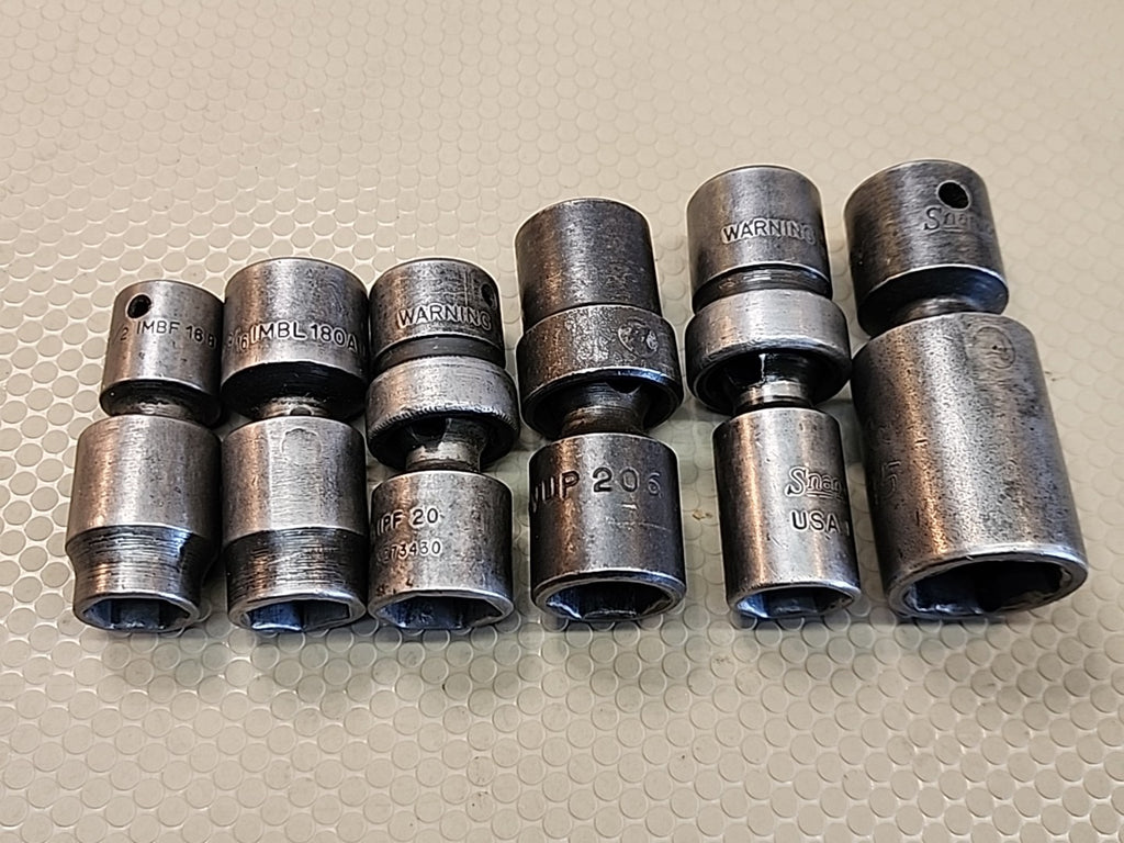 Snap-on USA MIXED 3/8" & 1/2" Drive 6PT SAE Impact Swivel Socket Set 