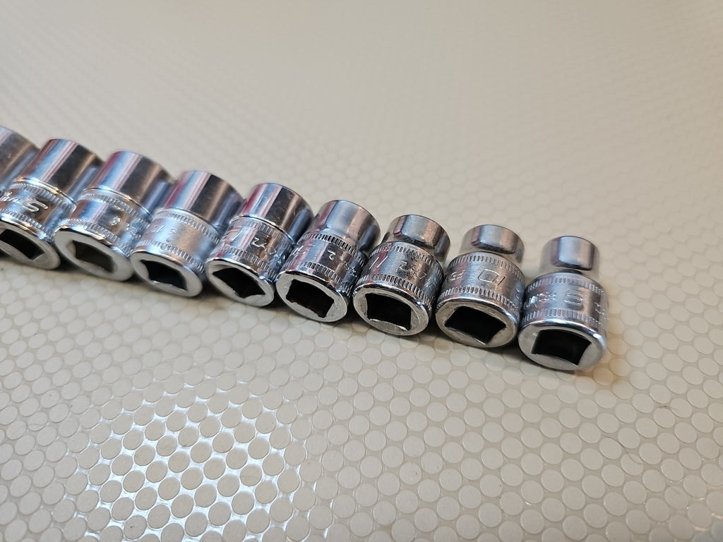Snap-on FSM 11 pc 3/8" 6-Pt Metric  Shallow Socket Set- 9mm to 19mm USA *READ*