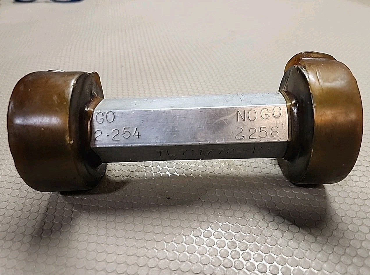 HEMCO SMOOTH PIN PLUG GAGE GO 2.254 NO GO 2.256