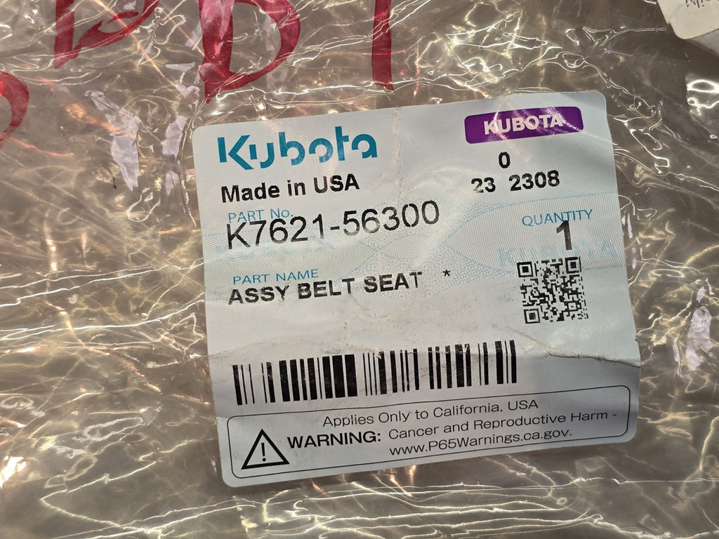 Kubota K7621-56300 OEM  RTV Seat Belt Assembly Buckle Receiver OEM New