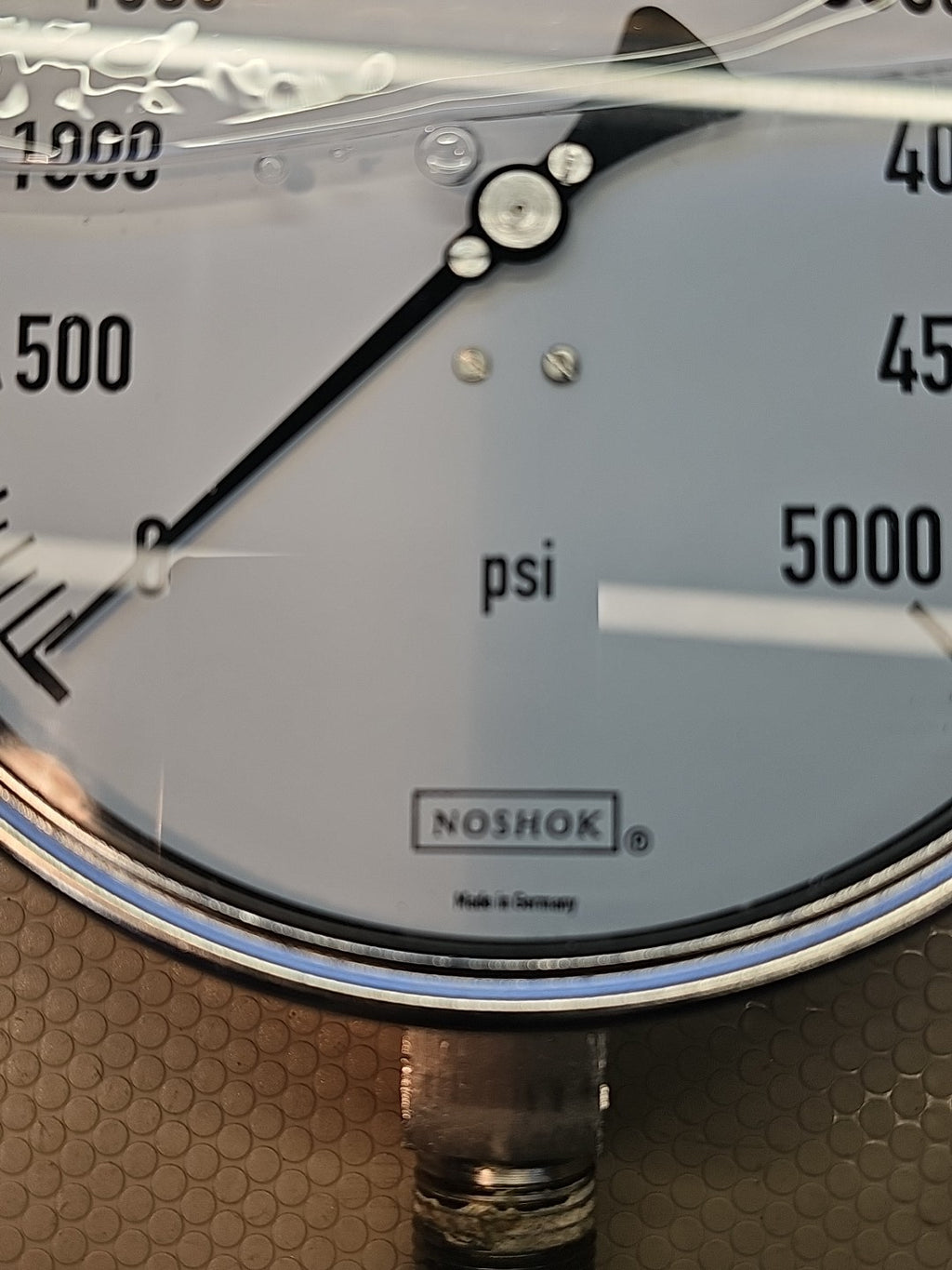 NOSHOK 0-5000 PSI Manometer 316 SS Tube & Socket  6" Dial  