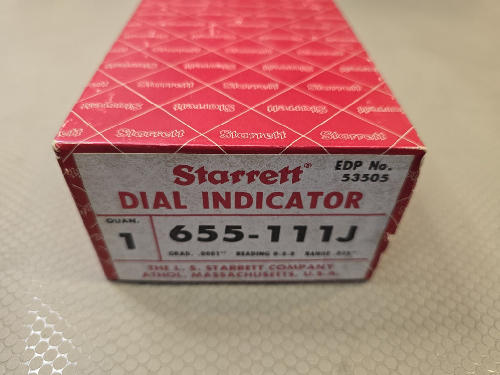 NEW Starrett 655-111J Dial Indicator 0-.025" Range, 0-5-0 Balanced Dial IN STOCK