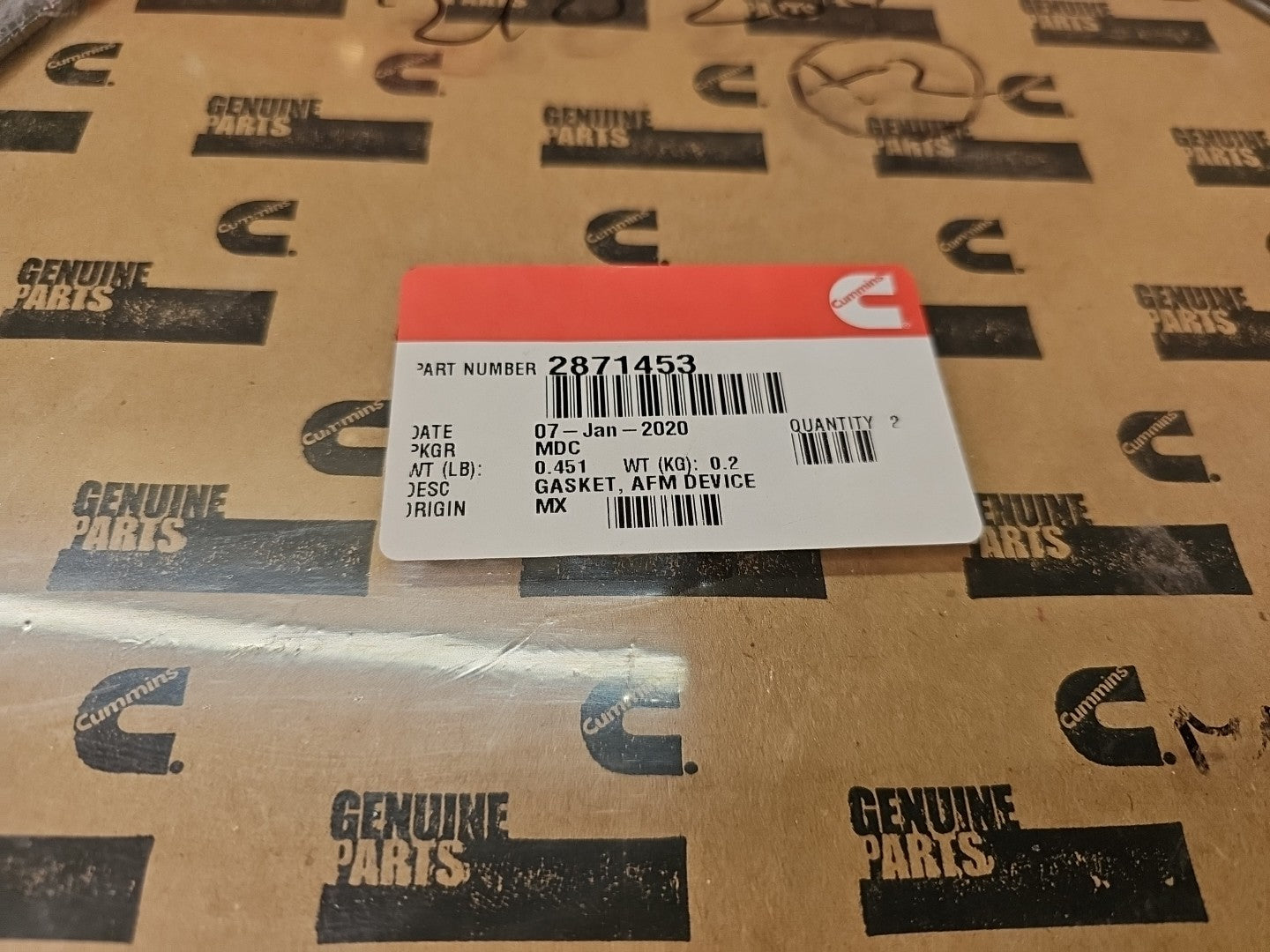 Genuine Cummins 2871453 Gasket AFM Device 2 Pack OEM