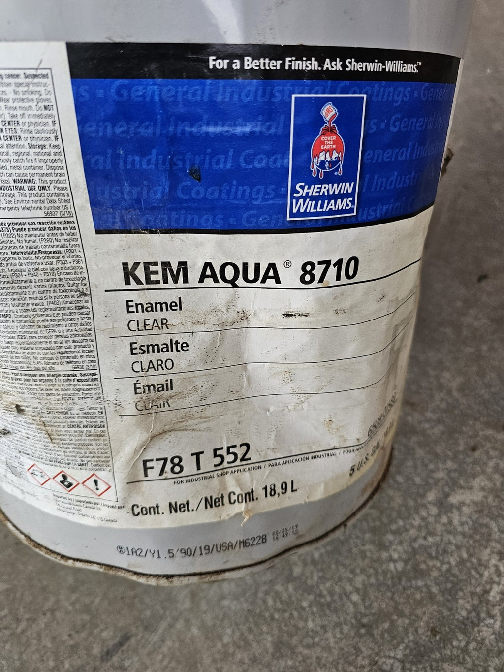 Sherwin Williams Kem Aqua 8710 5 Gal *Sealed & Unopened*