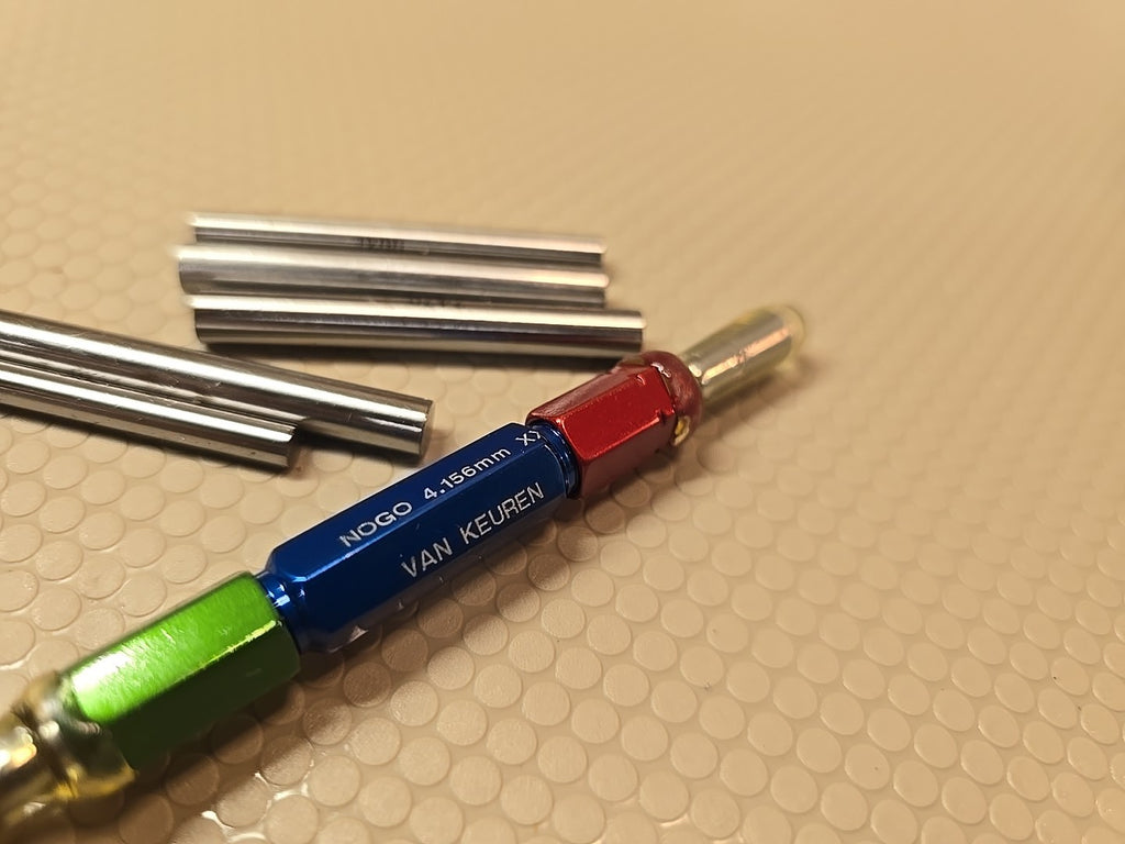 VAN KEUREN PIN GAGE HOLDER WITH PINS Go 4.144mm Xx Nogo 4.156mm Xx 
