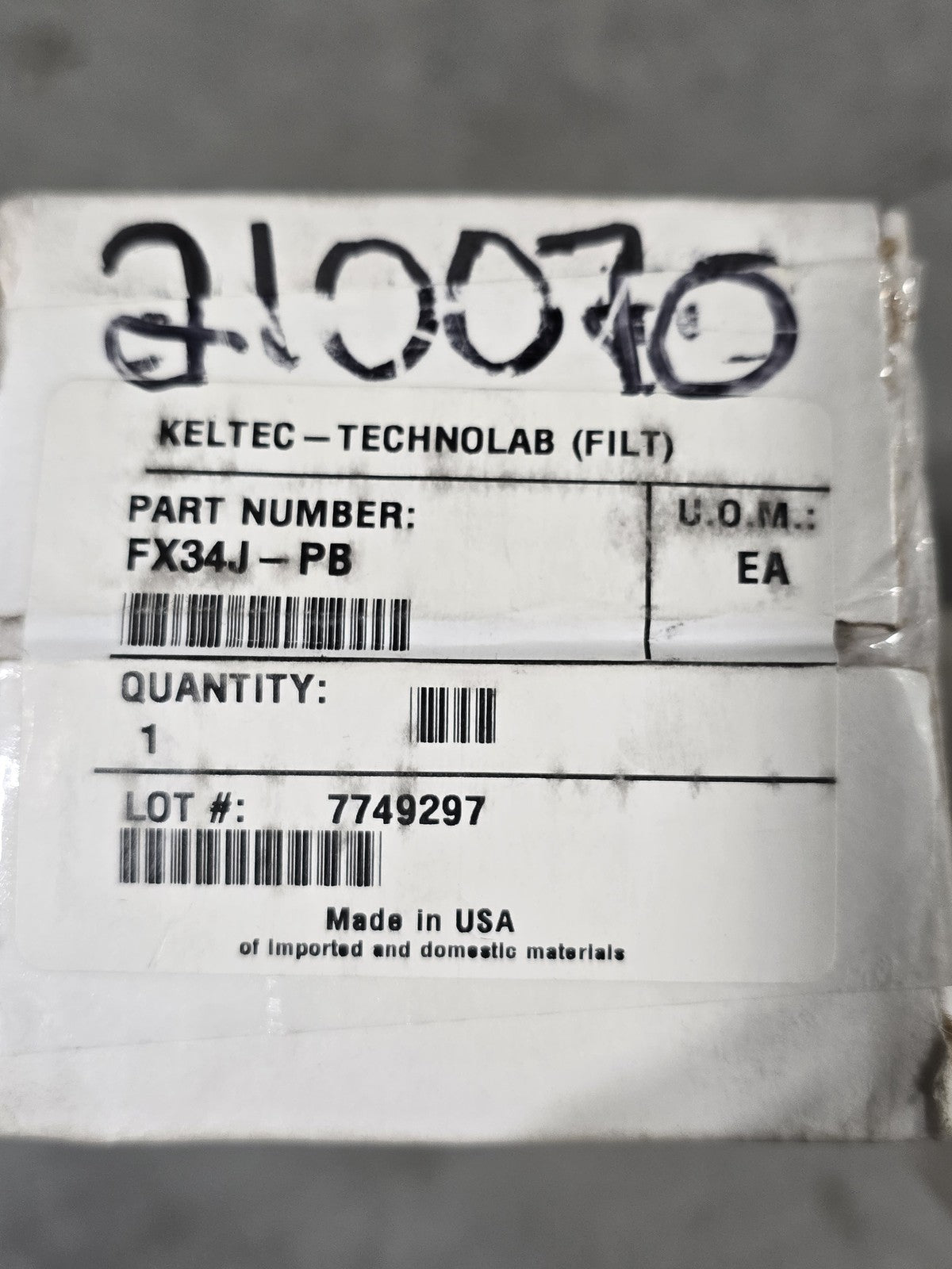 Keltec-Technolab FX34J-PB Industrial Filter Element Made in USA