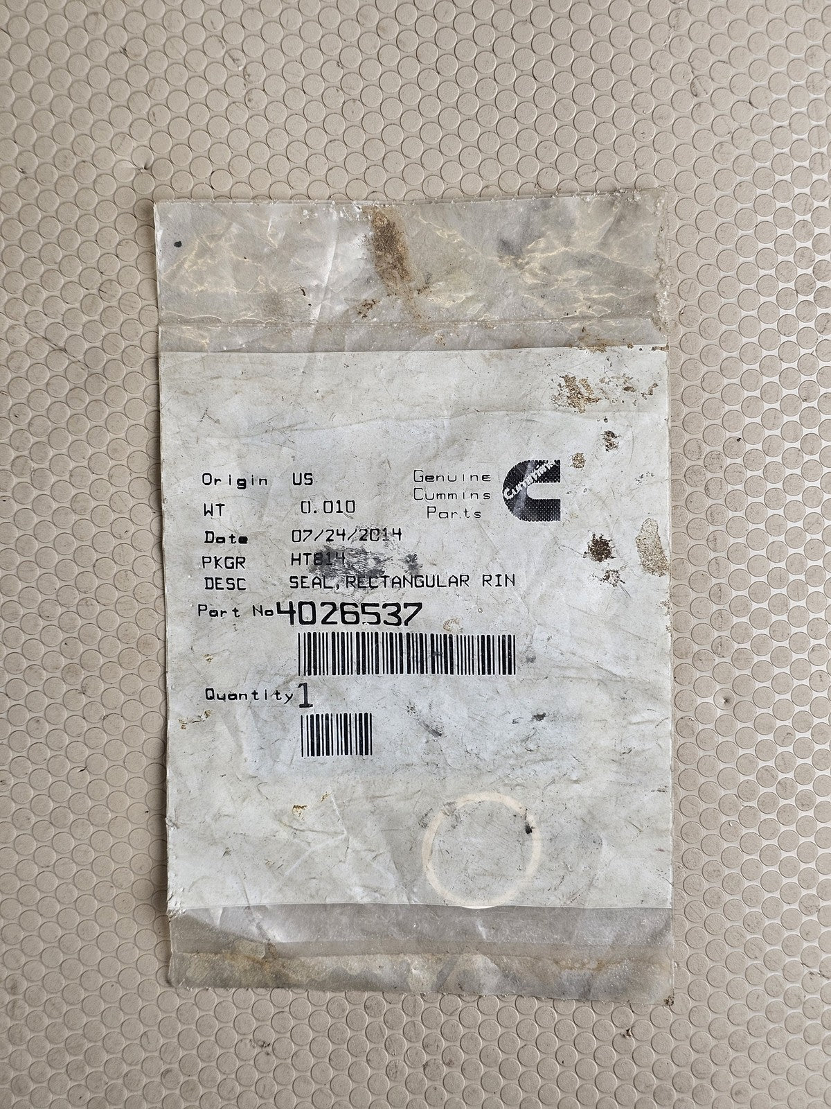 OEM Genuine Cummins 4026537 Rectangular Ring Seal ISX QSX Engine