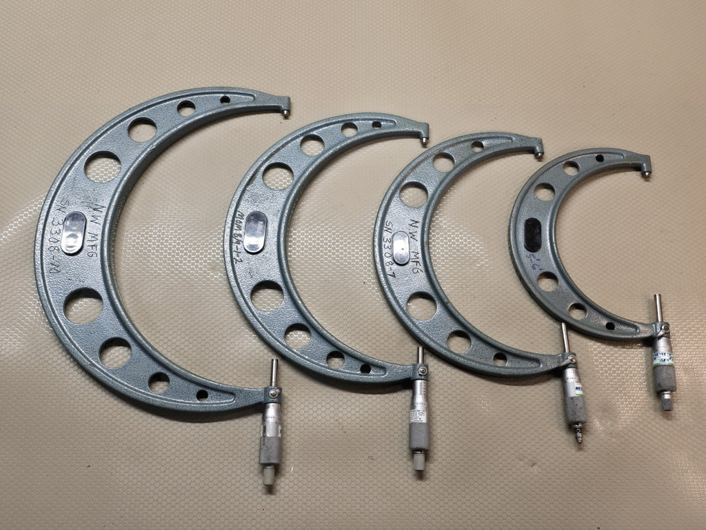 Mitutoyo 5-11" 4 Piece Outside Micrometer Set - Large Sizes 103-908-40 