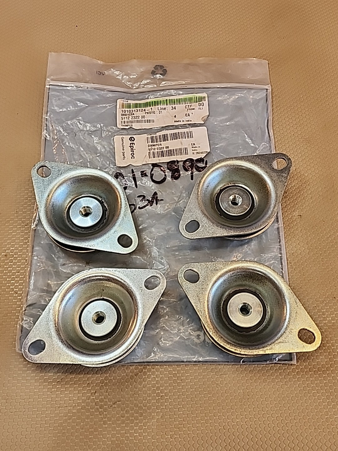 Epiroc 5112232200 Damper Kit 4 Piece NEW