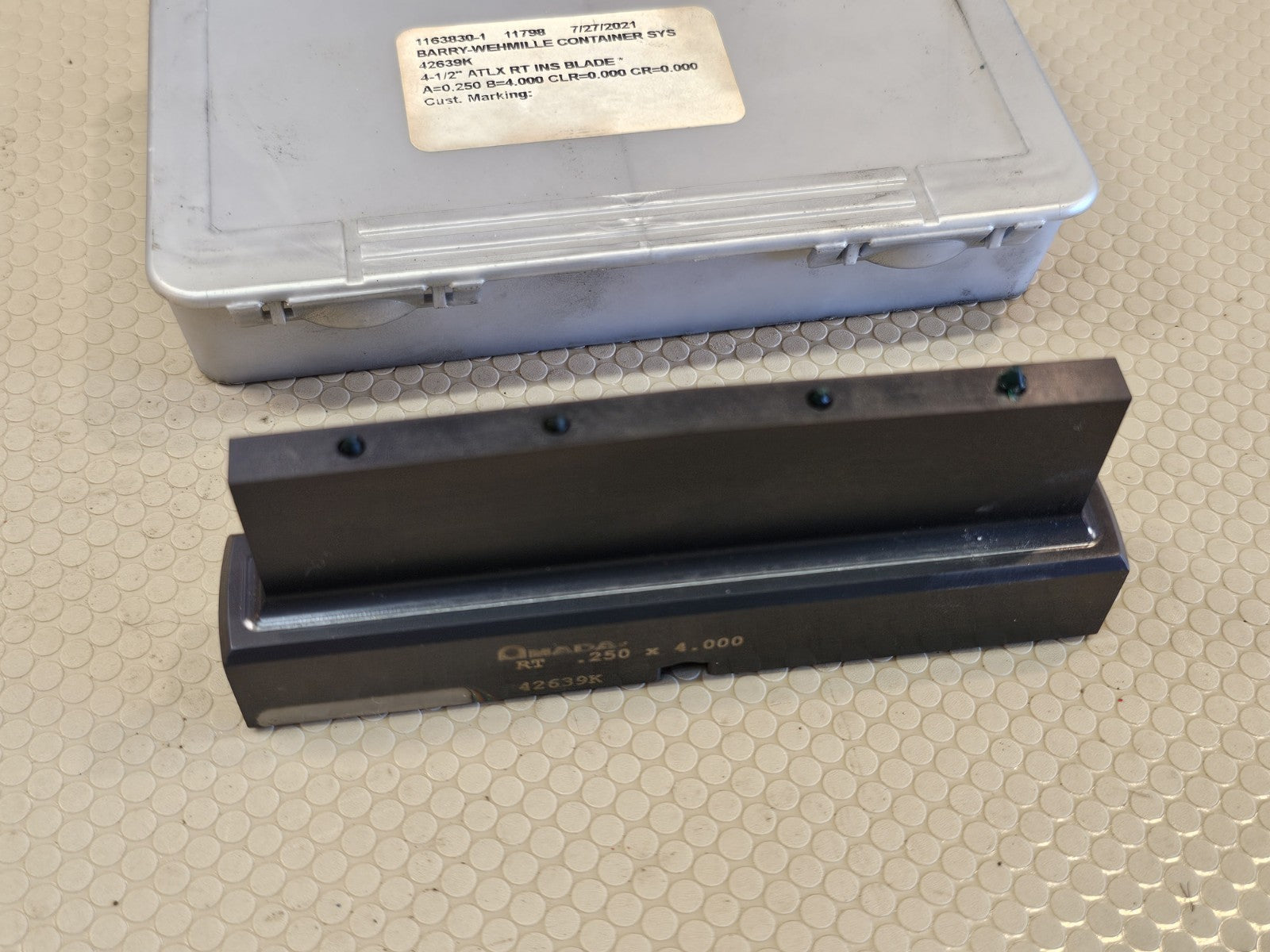 ​NEW AMADA 42639K ATLX Punch Press RT Blade Insert .250 x 4.00 Thick Turret Tool