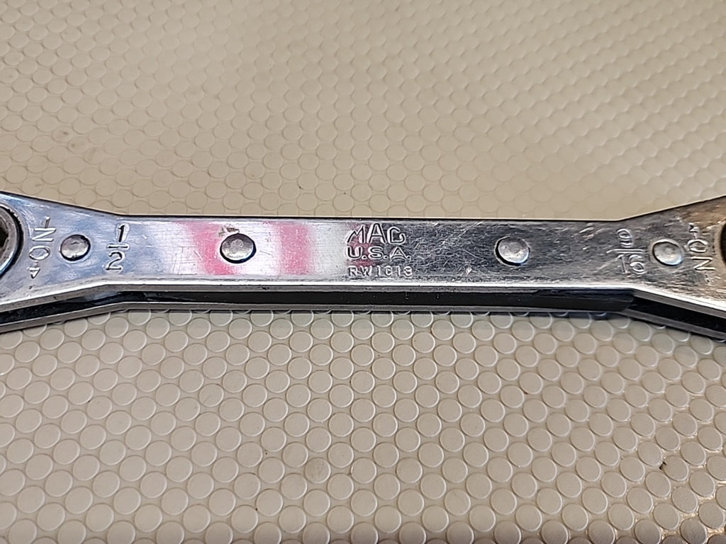 Mac Tools RW1618 1/2" x 9/16" SAE Ratcheting Box Wrench 6 Point USA Chrome