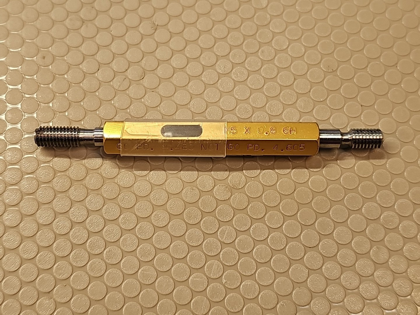 UNBRANDED THREAD PLUG GAGE M5 x 0.8 6H - GO PD. 4.480 NOGO PD. 4.605