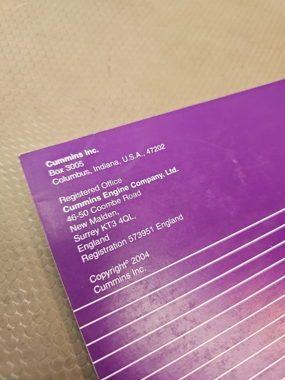 Cummins MTA11-330E Command Celect Diesel Automotive Engine Parts Catalog Manual