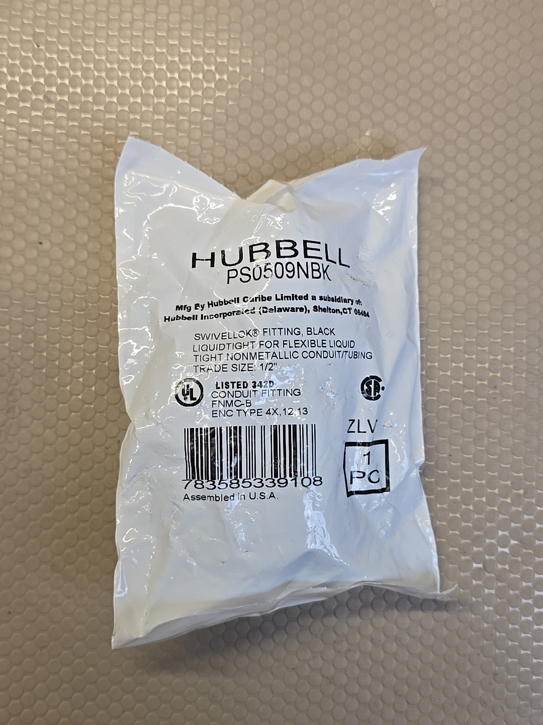 Hubbell PS0509NBK Liquidtight Connector