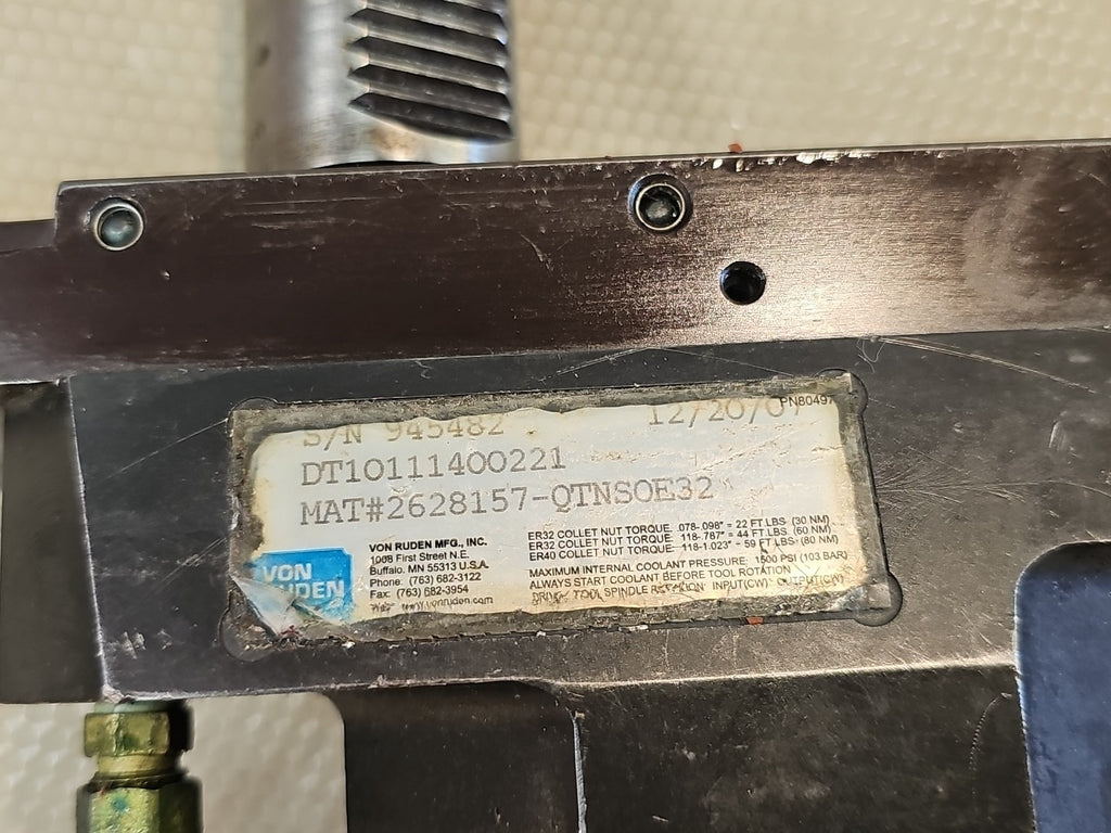 Von Ruden DT101.. live driven tool holder, ER32, MAZAK Nexus Horizontal 