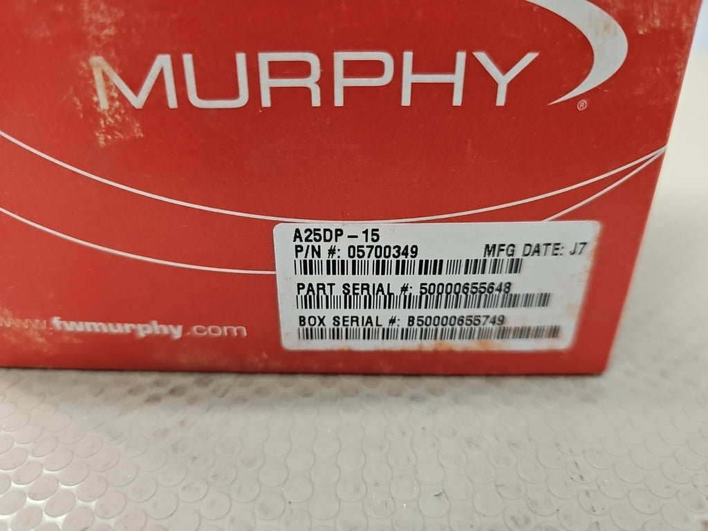 MURPHY Differential Pressure Switchgage A25DP-15 P/N 05700349 NEW