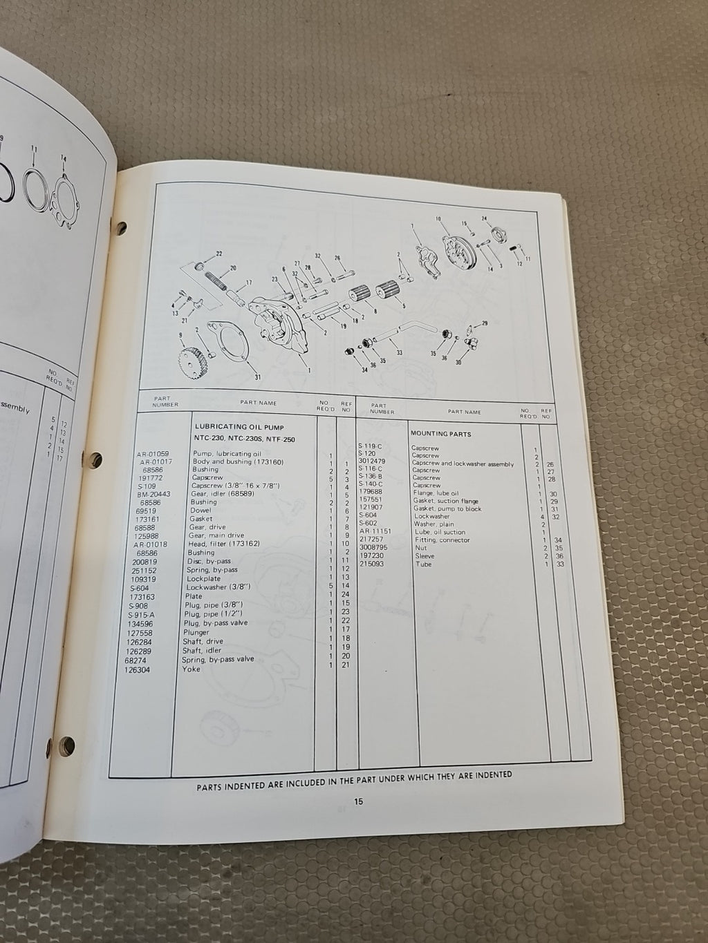 Cummins NT855 Small Cam Parts Catalog
