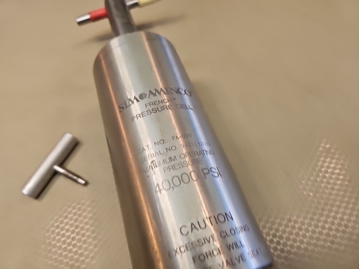 SLM AMINCO THERMO ELECTRON FRENCH PRESSURE CELL, MODEL FA-030, 40,000 PSI $7500