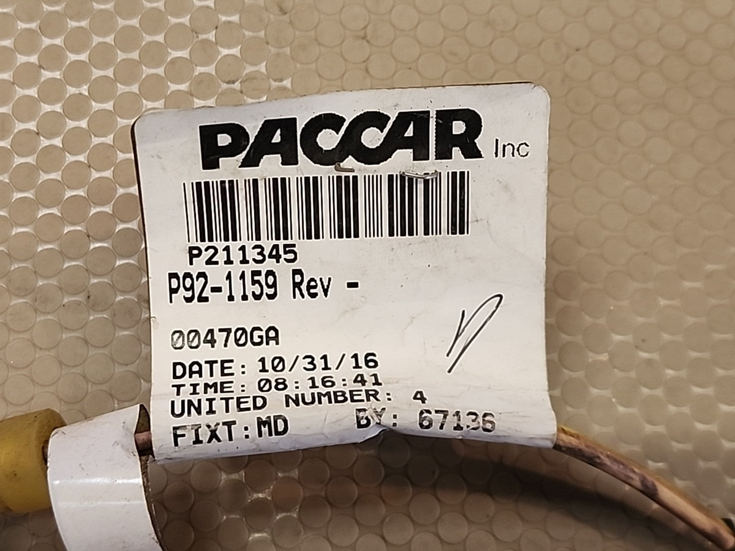 PACCAR P211345 P92-1159 Rev- Wiring Harness Cable Assembly Peterbilt Kenworth