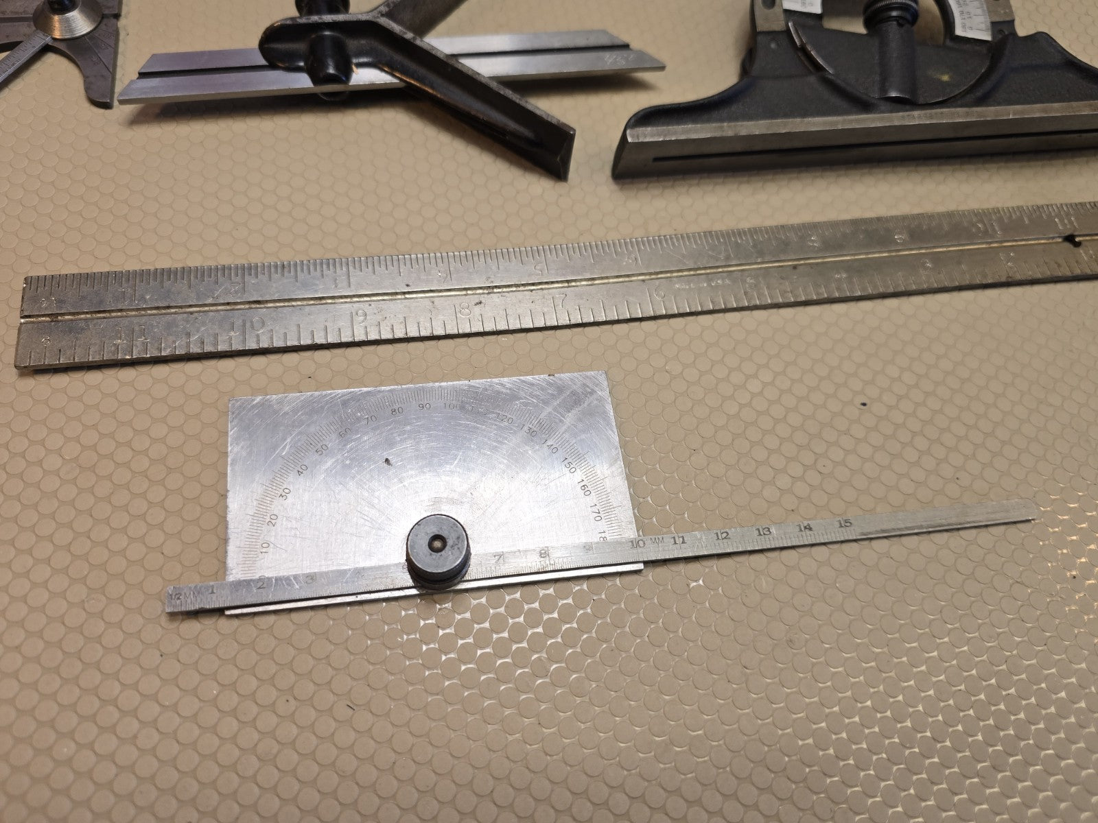 Starrett Combination Square w/No. 491 Protractor/Center Head/No. 4 12" Rule  263