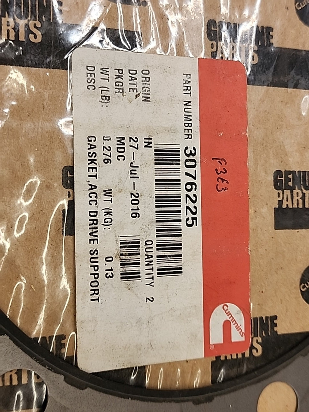 3076225 OEM Cummins Accessory Drive Support Gasket – ISX QSX Diesel Engine