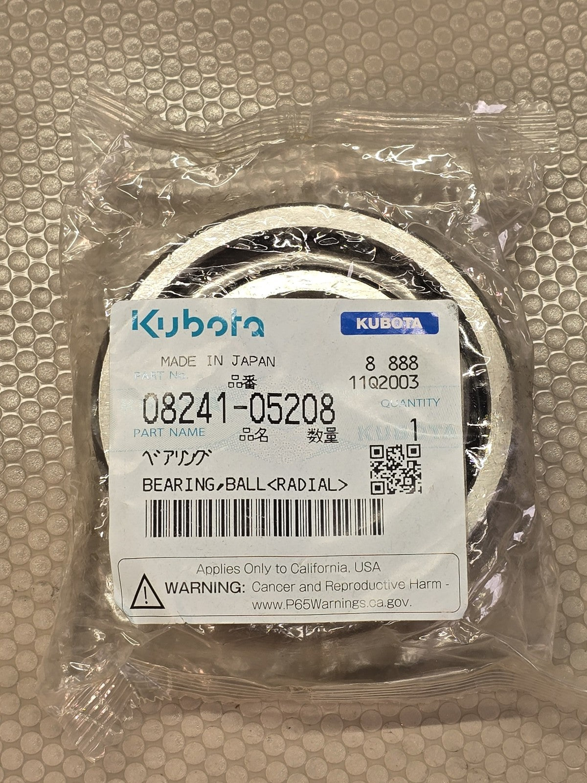 Kubota 08241-05208 Radial Ball Bearing Rear Axle RTV-X Series OEM New