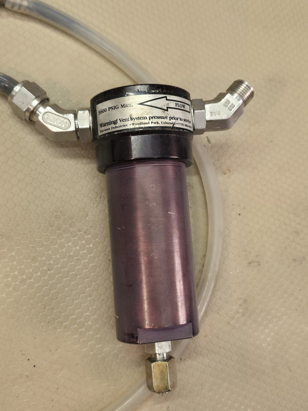 Stormon Industries High Pressure In-Line Filter 3600 PSI Max w/ Swagelok Fitting