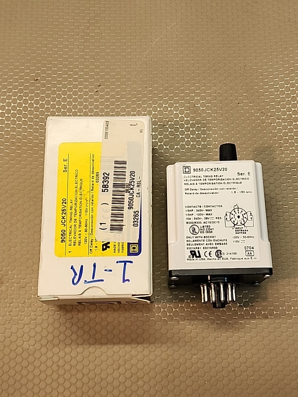 Square D Electrical Timing Relay Series E 9050 JCK25V20 SquareD  NEW 