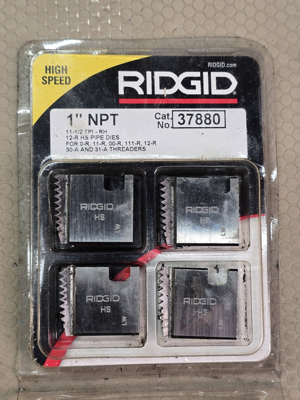 Ridgid 37880 1" NPT High Speed Pipe Dies Set 12-R Threaders 11-1/2 TPI