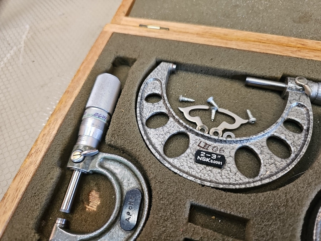 NSK Outside Micrometer Set  0-1"  1-2"  2-3" in Wooden Box