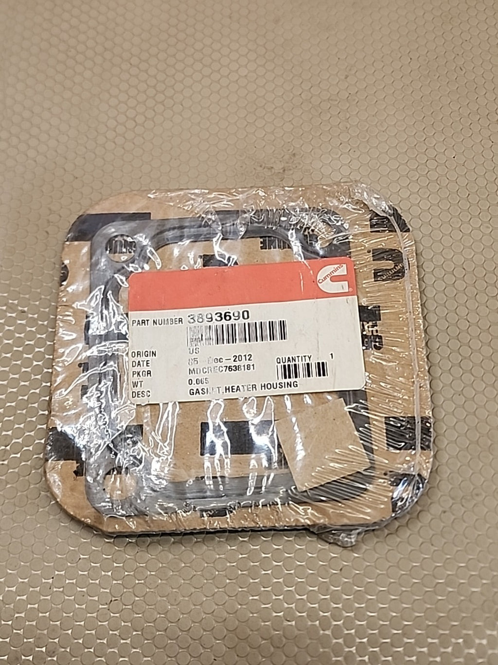 GENUINE Cummins 3893690 Heater Housing Gasket M11 Engine OEM 
