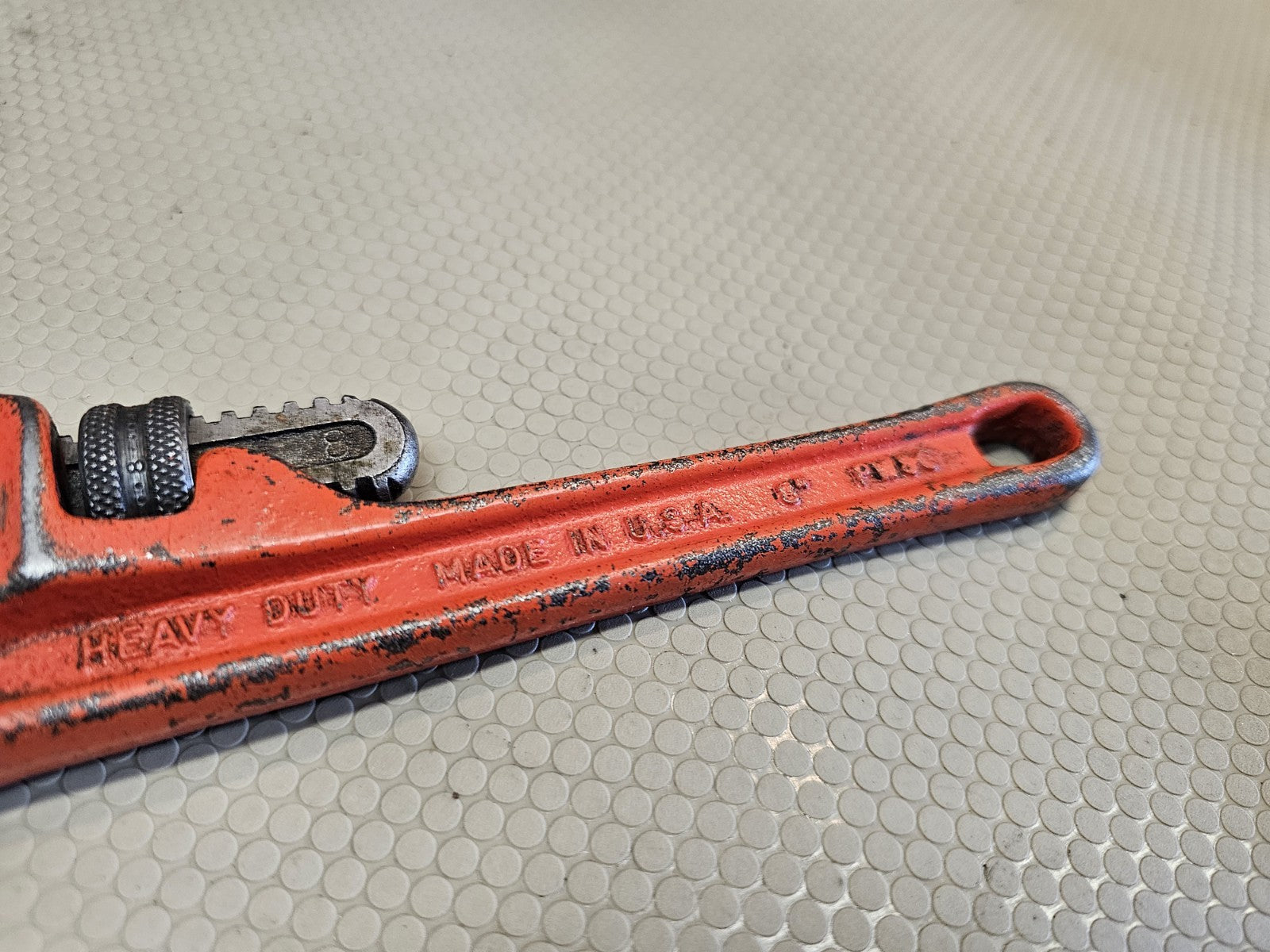 Vintage Official Snap-On PW8C 8" Adjustable Pipe Wrench Metal Tool - Rare