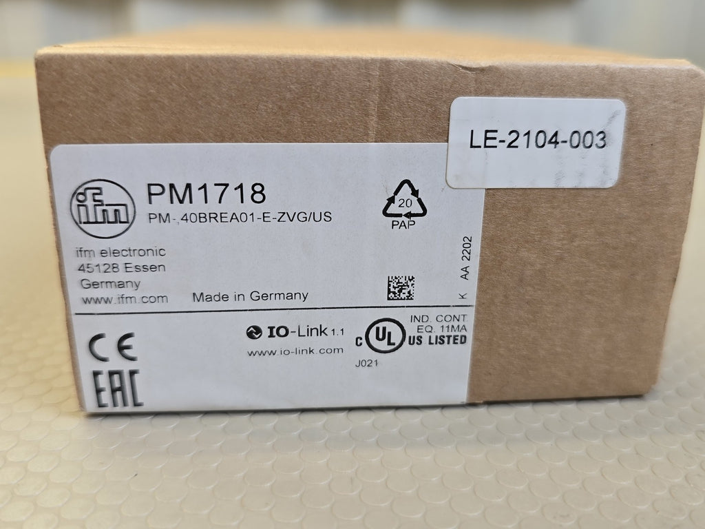 ifm PM1718 Flush Pressure Sensor PM-40BREA01-E-ZVG/US IO-Link New