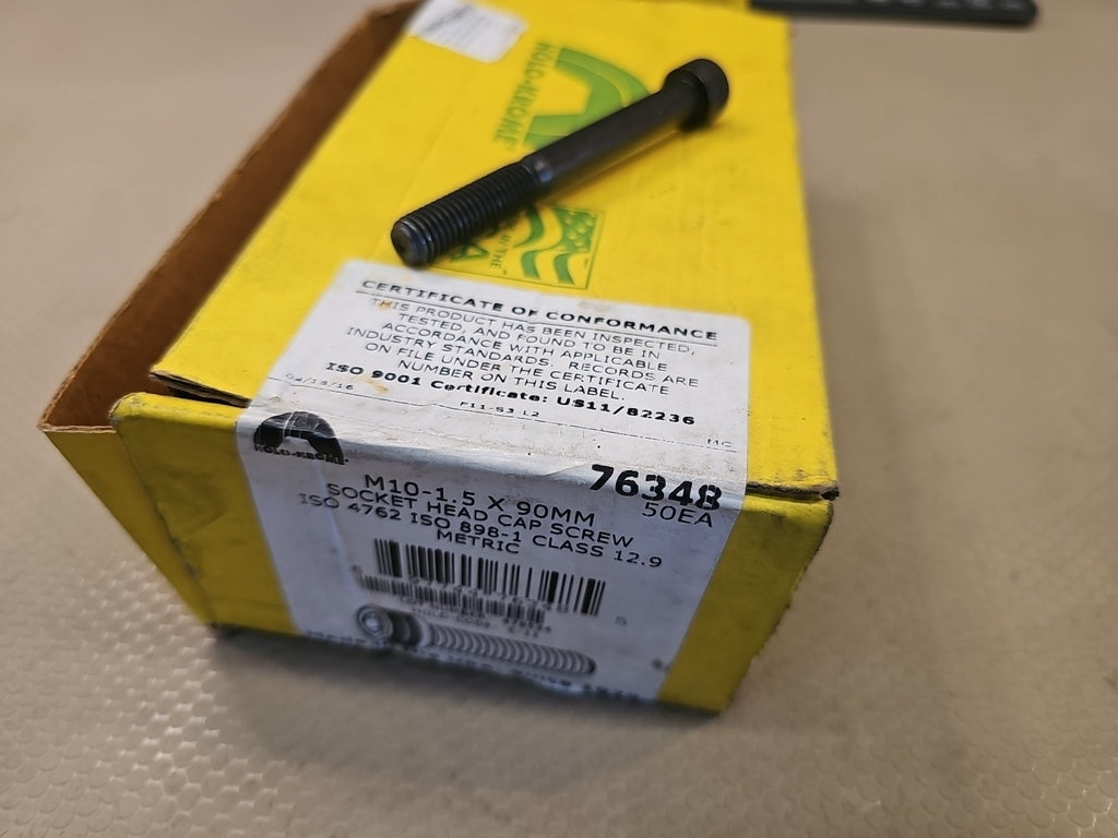 HOLO-KROME SOCKET HEAD CAP SCREW  M10-1.5 X 90MM CLASS 12.9, 76348 **BOX OF 50**