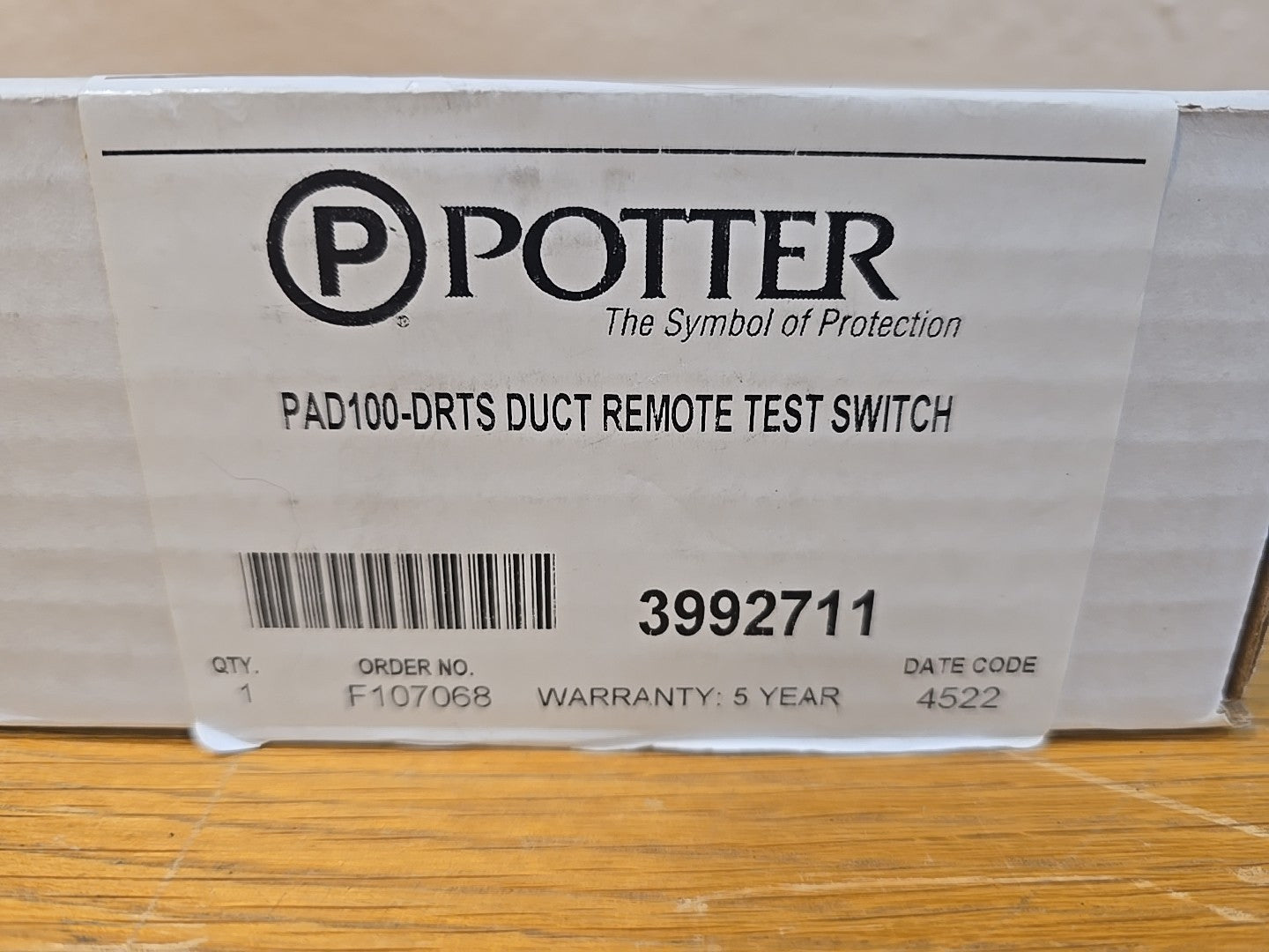 Potter PAD100-DRTS Duct Remote Test Switch MODULE 3992711