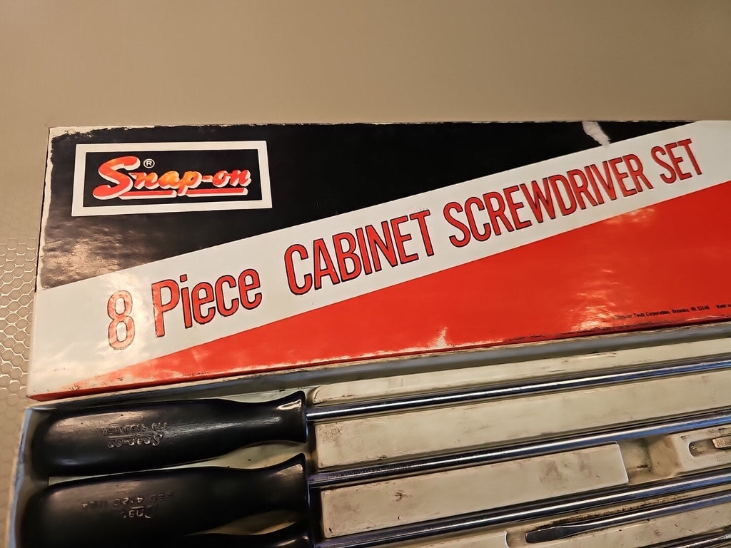 Snap-on Tools SCD80 8 pc Long Cabinet Screwdriver Set + Box Vintage Black Hard
