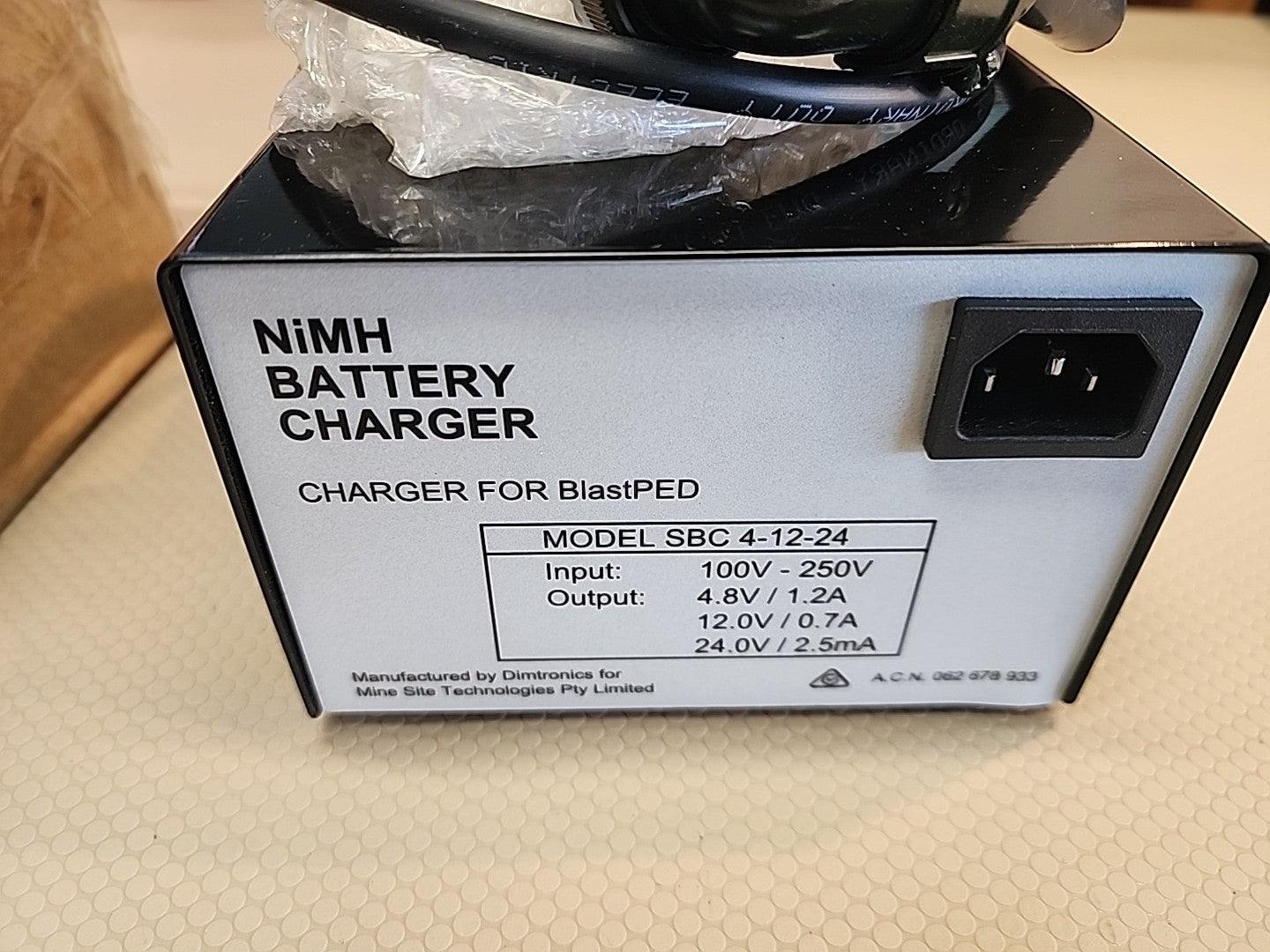 MST BlastPED NiMH Battery Charger Model SBC 4-12-24 Mining Equipment