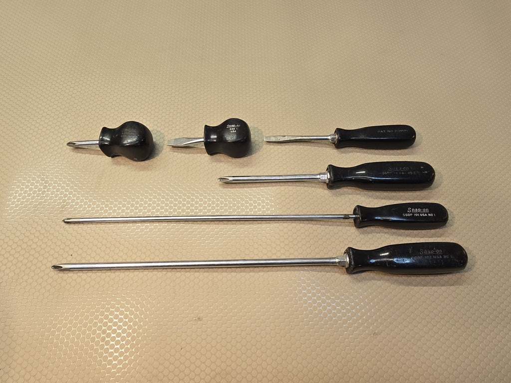 Snap On Screwdriver Set Black Hard Handle 6 pc Set SSD SSDD WITH STUBBYS