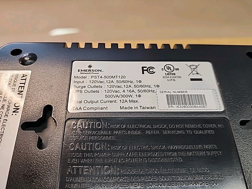 Emerson Liebert PST4-500MT120 UPS Battery Backup & Surge Protector 