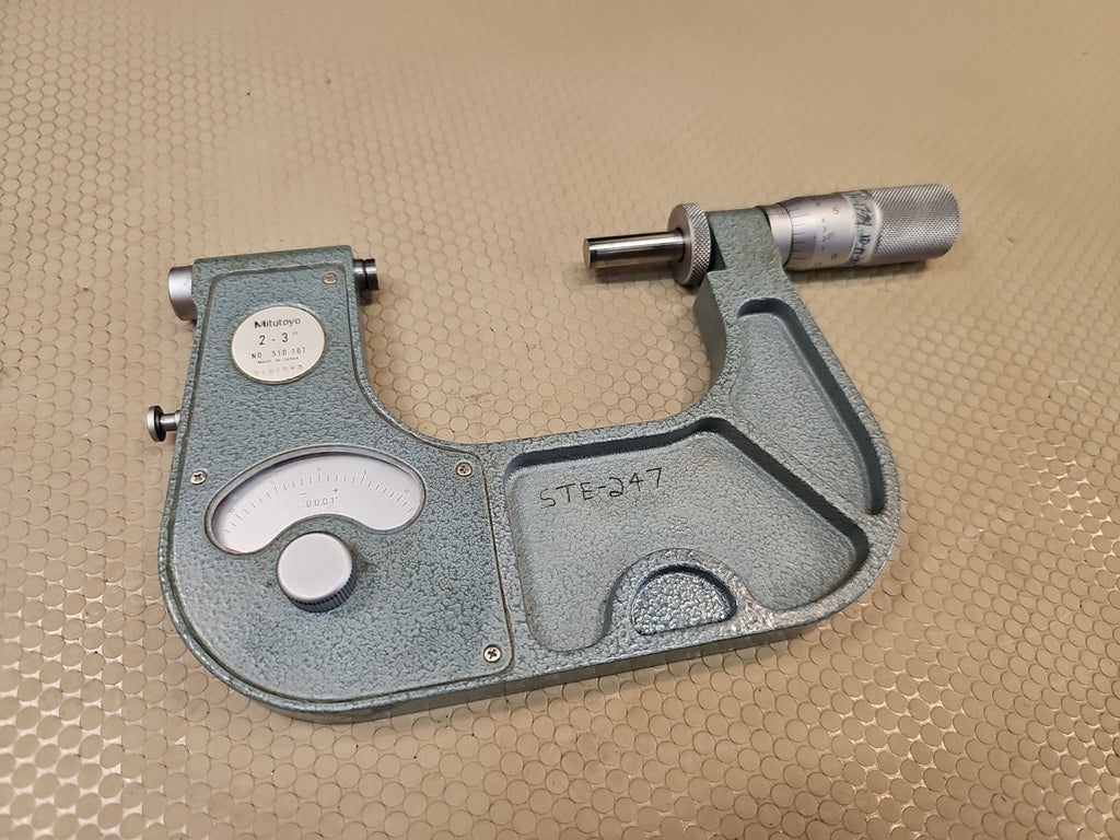 Mitutoyo 510-107 2"-3" Indicating Micrometer Jeweled .0001 w/o Case- Japan